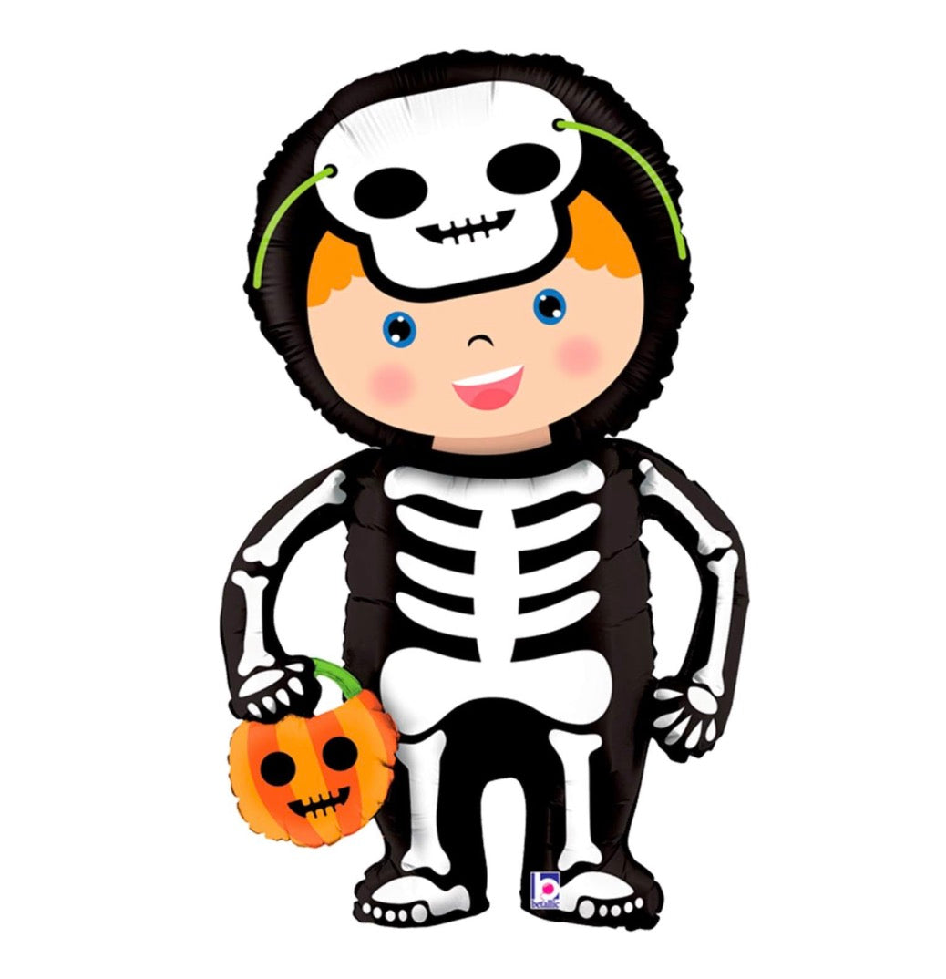 Betallic 40” Halloween Linky Skeleton Foil Balloon (FLAT)